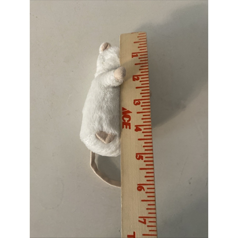 IKEA White Rat Plush Mouse Stuffed Doll Embroidered Sewn Gosig Mus Mini 4.5" - Picture 7 of 8